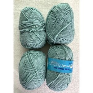 VTG Brunswick Yarns Wintuck Orlon Made In Usa Acrylic Yarn 4 Skeins Jade Heather